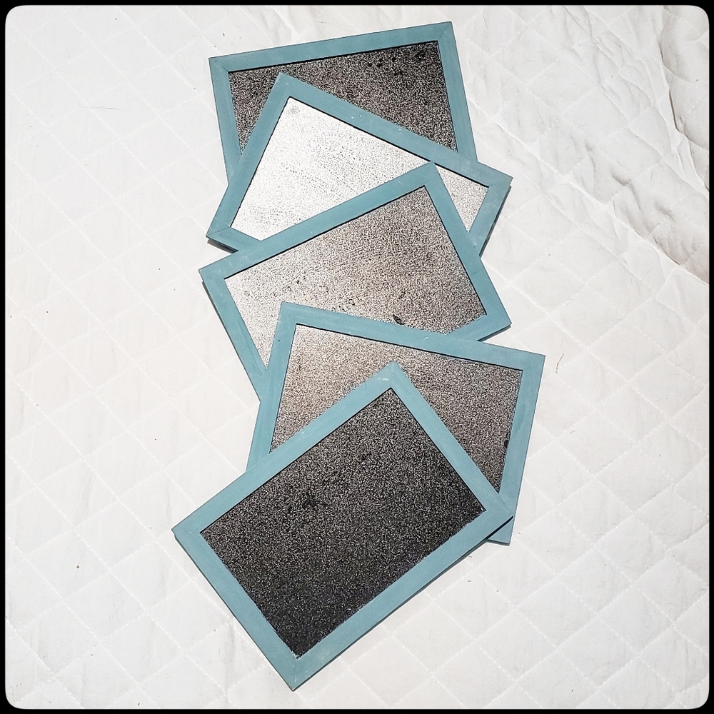 Mini Teal Chalkboard Blackboard Easel Set of 5